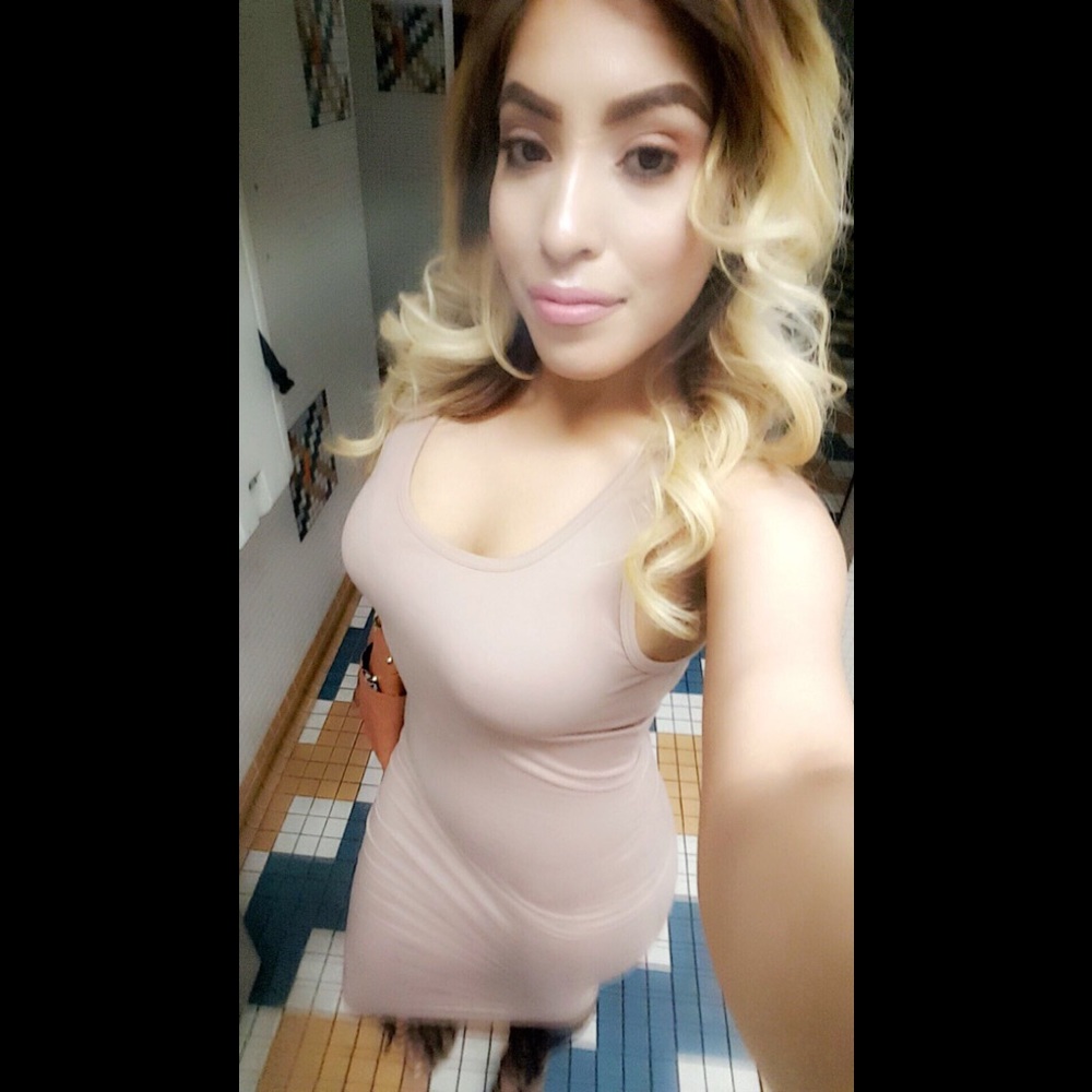 Hot Kiss Long Nude/Tan  Sleeveless Bodycon Dress